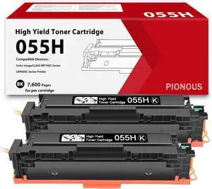 055H Black Toner Cartridge 2-Pack High Yield Replacement for Canon 055 CRG055H Toner Compatible with imageCLASS MF743Cdw, MF741Cdw, LBP664Cdw, MF745Cdw, MF746Cdw Printer