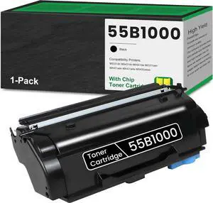 55B1000 Black Toner Cartridge with Chip Remanufactured 55B1000 3,500 Pages Replacement for Lexmark 55B1000 Toner for MS331dn MS431dn MS431dw MX331adn MX431adn MX431adw MX432adwe Printer Toner, 1-Pack