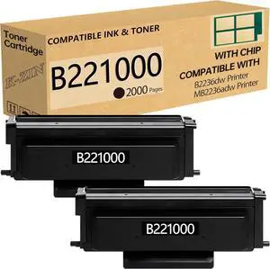 K-ZIN B221000 Black Standard-Yield Toner Cartridge (2-Pack) | 2,000 Pages Compatible with Lexmark B2236dw/MB2236adw Printers for lexmark B221H00 B221000 Toner Cartridge | Upgraded Smart Chip