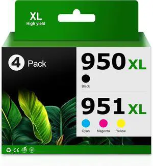 950XL 951XL Ink Cartridges Combo Pack Replacement for HP Ink 950 951 XL Use for OfficeJet Pro 8600 8610 8620 8100 8630 8660 8640 8615 276DW 251DW (Black Cyan Magenta Yellow, 4 Pack)