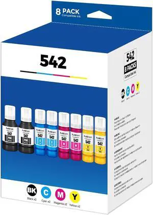 542 ink refill bottles ET-5150 ET-5850 ET-16650 ET-5170 Ink Refill ink 542 8 pack ink 542 compatible for ET5150 ET5850 ET 5150 ET 5850 ET 5170 ET-5800 ET-16600 ET-5180 ST-C8000 ST-C8000 ST-C5000