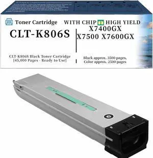 CLT-K806S Toner Cartridge Compatible for Samsung X7400GX X7500 X7600GX (Black 45,000 Pages Color 30,000 Pages) CLT-K806S-Black-Toner-Cartridge-[45,000-Pages---Re
