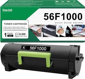 56F1000 Black Toner Cartridge Replacement for Lexmark 56F1000 Toner Cartridge for MS321 MS421 MS521 MS621 MS622 MX321 MX421 MX521 MX522 MX622 Printer Ink 1-Pack [6,000 Pages]