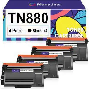 4-Pack TN880 TN-880 Toner Cartridge Compatible for Brother TN880 TN-880 Super High Yield Replacement for Brother HL-L6200DW MFC-L6700DW MFC-L6800DW HL-L6200DWT HL-L6300DW Printer (Black)