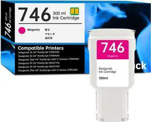 746 Magenta Ink Cartridge 300ml with New Chip Replacement for HP 746 P2V78A Ink Cartridge Works with DesignJet Z6 DesignJet Z9+ Large Format Printers Ink, 1 Pack 746 Ink Kit