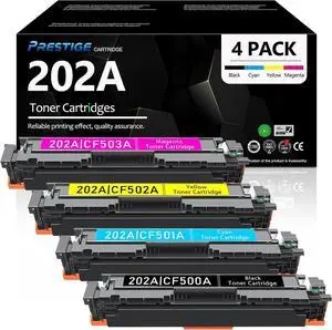202A Toner Cartridges 4-Pack, M281fdw M281cdw M254dw Toner Cartridge, Replacement for HP 202A 202X Compatible with Color Laserjet Pro MFP M280 M281 M254 Series Printer (Black Cyan Yellow Magenta)