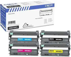 4 Pack DR210CL Black Drum Unit (with Chip) DR210CL High Yield 20,000 Pages Compatible for Brother HL-3040CN 3045CN 3070CW 3075CW MFC-9010CN 9120CN 9125CN 9320CN/CW 9325CW Printer.