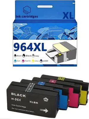 964 XL 964XL Ink Cartridges Compatible for HP 9010 9015 9019 9020 9025 Inkjet Printers, Leak-Proof Design Crisp Printing 1 Combo Pack