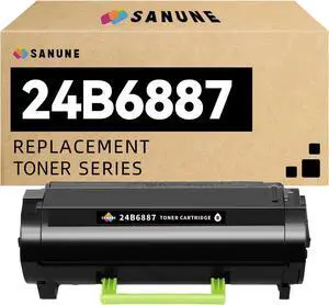 24B6887 M3250 XM3250 Black High Yield Toner Cartridge (with Chip) Replacement for Lexmark 24B6887 Toner Cartridges for Lexmark M3250 XM3250 Printer Ink (1 Pack, 21,000 Pages)