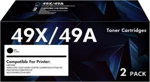 49X 49A 1320 Toner Cartridge Black 2-Pack Compatible Replacement for HP 49X 49A 53X 53A Q5949X Q5949A Q7553X Q7553A for HP 1320 1320n 1320tn P2015 P2015dn 1160 3390 3392 P2014 P2015d Printer Ink