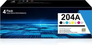 204A Toner Cartridges Set 4-Pack Replacement for HP 204A 204X CF510A CF511A CF512A CF513A Works with Color Pro M154 Series, Color Pro MFP M180, M181 Series Printer Ink (Black, Cyan, Yellow, Magenta)