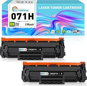 Compatible 071H Toner Cartridge with Chip to Display Ink Level Replacement for Canon 071 071H for ImageClass LBP122dw MF273dw MF275dw LBP122 LBP120 MF270 MF272dw Printer (2-Black)