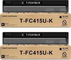 T-FC415U T-FC415U-K Black Toner Cartridges 2-Pack Replacement for Toshiba T-FC415UK T-FC415-K Toner Cartridge for Toshiba E-Studio 2515AC 3015AC 3515AC 4515AC 5015AC Printer Ink