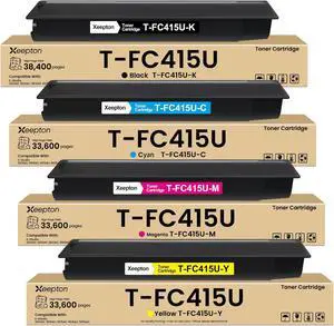 T-FC415U TFC415UToner Cartridge Replacement for Toshiba T-FC415U T-FC415U-K T-FC415U-C T-FC415U-M T-FC415U-Y Toner Cartridge for E-Studio 2515AC 3015AC 3515AC 4515AC 5015AC Printer Ink (4-Pack)
