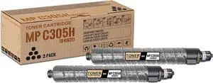 2 Pack MP C305H Black Toner Cartridge | Replacement for Ricoh MP C305H Work with Aficio MP C305SP C305SPF Lanier MP C305SP C305SPF Savin MP C305SP C305SPF | 841621