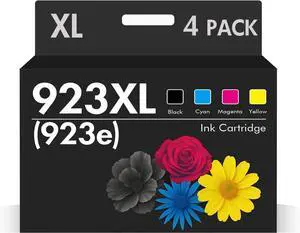 923XL Ink Cartridges for HP Printers Replacement for HP Ink 923e 923 923XL with OfficeJet Pro 8130 8120 8122 8124 8125 8132 8134 8135 8138 8139 Printer (Black Cyan Magenta Yellow)