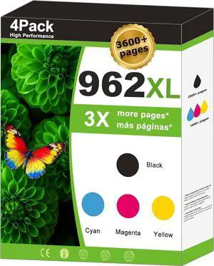 962XL Ink Cartridge Combo Pack Compatible for HP962xl 962 XL Printer for OfficeJet Pro 9010e 9012e 9014e 9015e 9016 9018e 9019e 9020e 9022e 9025e 9028e Printers; Black and Color Ink Cartridge(4-Pack)