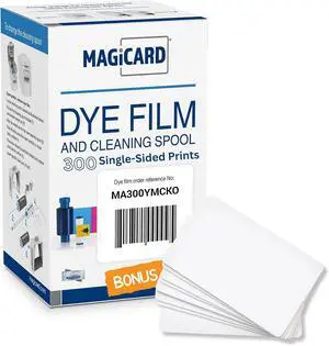 2 Pack - Specialist ID Magicard MA300ymcko Dye Film - Magicard YMCKO Color Ribbon & Cleaning Spool with Test/Bonus Cards - Genuine MA300ymcko/2 for Enduro, Rio Pro, Pronto Legacy Printers 300 Prints