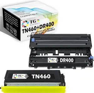 TG Imaging Compatible DR400 Drum Unit and TN460 Toner Cartridge set Replacement for Brother TN-460 DR-400 for DCP-1200 HL-1440 MFC-8300 MFC-9870 MFC-P2500 IntelliFax-4100E Printer (Toner+Drum, 2-Pack)