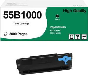 55B1000 Black Toner Cartridge Use for MS331 MS331dn MS431 MS431dn MS431dw MX331 MX331adn MX431 MX431adn MX431adw Printers (3,000 Pages)