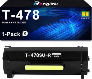 T-478 Black Toner Cartridge Replacement for Toshiba T478 T-478SU-R T478SUR Toner Cartridge High Yield Works with E-Studio 478S 478P Printer (1-Pack, 20,000 Pages)