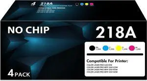 218A 218X Toner Cartridge 4Pack High Yield Ink | Replacement for 218A W2180A 218X W2180X for Color Laserjet Pro 3201dw MFP 3301 Series 3301cdw 3301fdw 3301sdw Printer Ink| No Chip (KCYM)