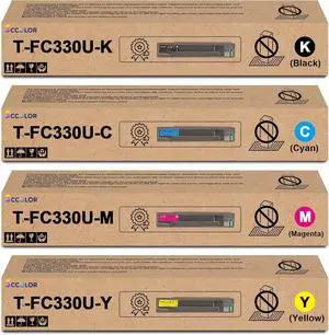 TFC330U T-FC330U Toner Cartridges Compatible for Toshiba T-FC330U T-FC330UK T-FC330UC T-FC330UM T-FC330UY Replacement for Toshiba E-Studio 330AC 400AC Printers,4-Pack Black Cyan Magenta Yellow