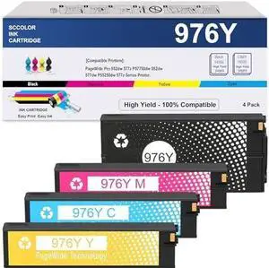 976Y Ink Cartridge Compatible for HP L0R05A L0R06A L0R07A L0R08A Replacement for PageWide Pro 552dw 577z P57750dw 552dw 577dw P55250dw 577z Printer 976Y Ink Cartridge Compatible for HP L0R05A L0R06A L0R07A L0R08A Replacement for PageWide Pro 552dw 577z P57750dw 552dw 577dw P55250dw 577z Printer