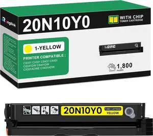 20N10Y0 Yellow Toner Cartridge (with Chip) Replacement for Lexmark CS331 Toner Cartridge High Yield for CS331 CS431 CX331 CX431 CS331dw CS431dw CX331adwe CX431adw Printer (1-Pack, 1,800 Pages)