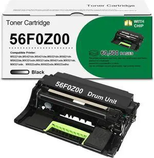 56F0Z00 Imaging Unit (High Yield, Black) with Chip 1-Pack Replacement for Lmk MS321dn, MS421dn, MS421dw, MS521dn, MS621dn, MS622de, MX321adn, MX321adw, MX421ade, MX521ade, MX522adhe, MX622adhe Printer 56F0Z00 Imaging Unit (High Yield, Black) with Chip 1-Pack Replacement for Lmk MS321dn, MS421dn, MS421dw, MS521dn, MS621dn, MS622de, MX321adn, MX321adw, MX421ade, MX521ade, MX522adhe, MX622adhe Printer