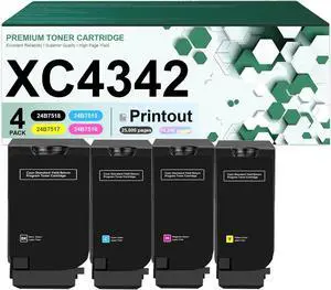 Compatible for Lexmark XC4342 Toner Cartridges Combo Pack Replacement for 24B7518 24B7515 24B7516 24B7517 Cartridges Fit for Lexmark XC4342 XC4352 Printers
