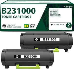 B231000 Toner Cartridge Black 2-Pack Replacement for Lexmark B231000 Toner B/MB2338 B/MB2442 Work with B2338 B2442 B2546 B2650 MB2338 MB2442 MB2546 MB2650 Series Printer Black Toner