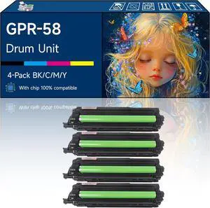 GPR-58 Drum Unit Compatible with Canon imageRUNNER Advance C256iF II C256iF III C356iF II C356iF III DX C257iF DX Printers (4-Pack BK/C/M/Y)