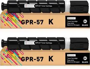 GPR57 0473C003 High Yield Remanfactured Toner Cartridge Replacement for Canon GPR-57 for Canon imageRUNNER Advance 4525i 4535i 4545i 4551i 4535i 4545i 4551i Printers, 2 Black ( 42,100 Pages)