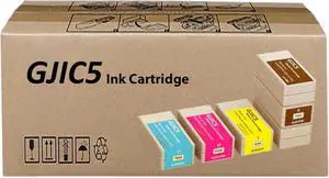 CULater GJIC5 Remanufactured Ink Cartridge C13S020563 C13S020564 C13S020565 C13S0205636 Replacement for ColorWorks C831 Inkjet Label Printer (4 Colors)