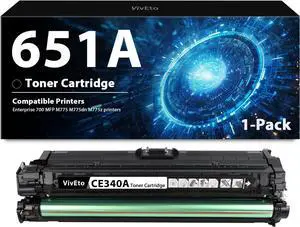 651A CE340A Toner Cartridge Replacement for HP 651A CE340A Compatible for HP Enterprise 700 MFP M775 M775dn M775z Printers, 1 Pack 651A Black Toner Cartridge High Yield 13,500 Pages