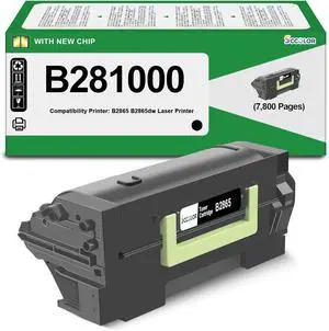 B2865 B281000 Toner Cartridge High Yield 7,500 Pages Replacement for Lexmark B281000 B2865 Black Toner Cartridge Compatible for Lexmark B2865 B2865dw Laser Printer