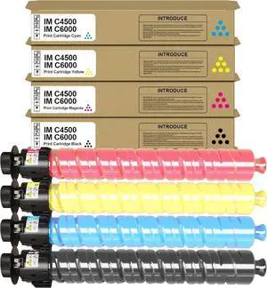 SAIDING High Yield IMC4500 IMC6000 Toner Cartridge 842279 842280 842281 842282 Replacement for Ricoh IM C4500 IM C5500 IM C6000 Printer(4-Pack)