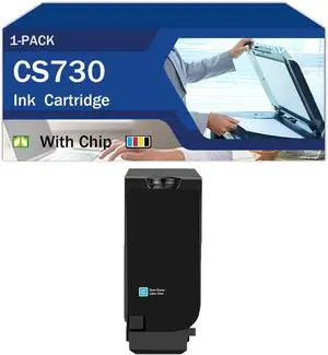 CS730 71C10K0 71C10C0 71C10M0 71C10Y0 Replacement Ink Cartridge Compatible for Lexmark C4342 C4352 CS730de CS735de CX730de Printers 1 Cyan
