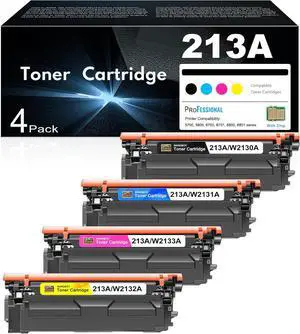 213A Toner Cartridges 4 Pack High Yield Replacement for 213A 213X Works for Color Laserjet Enterprise 5700dn MFP 5800dn 6700 6701dn MFP 6800 6801dn Printer W2130A W2131A W2132A W2133A with Chip