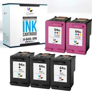 Replacement 64XL Printer Ink Cartridges Combo Pack for HP Envy 6222, 6234, 6252, 6255, 7134, 7155, 7158, 7822, 7832, 7855, 7858e, 6220, 6230, 6232, HP Tango, Tango X Printers (3 Black, 2 Color) Replacement 64XL Printer Ink Cartridges Combo Pack for HP Envy 6222, 6234, 6252, 6255, 7134, 7155, 7158, 7822, 7832, 7855, 7858e, 6220, 6230, 6232, HP Tango, Tango X Printers (3 Black, 2 Color)