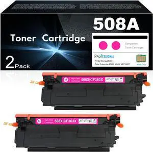 508A Magenta Toner Cartridge Replacement for HP 508A CF363A | Compatible with Color Enterprise M552, M553, MFP M577 Series Printers | 2 Pack 508A Ink Cartridge