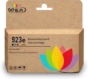 923e 923 High Pages Remanufactured Ink Cartridge Replacement for HP 923e Ink Cartridges Compatible with HP OfficeJet 8120 8122 8130 8133 Printer (with Chip) 4-Pack