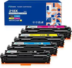 218X Toner Cartridges 4 Pack with Chip High Yield Replacement for HP 218A 218X Toner Cartridges for Color Laserjet Pro 3201dw MFP 3301fdw 3301cdw 3301sdw Printer ( Black Cyan Yellow Magenta)
