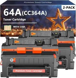 64A CC364A Toner Cartridges Compatible for HP 64A CC364A 64X CC364X, Quality Toner for HP Laserjet P4014 P4015 P4515 Series Printers, 2 Pack