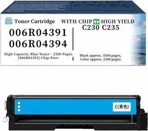 006R04391 006R04394 Toner Cartridge Compatible for Xerox C230 C235 (Black 3000 Pages, Color 2500 Pages) High-Capacity-Blue-Toner---2500-Pages-[006R04392]-