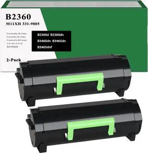 b2360 2360dn b2360dn Toner Cartridge 2 Pack for Dell b3460dn Toner for Dell 2360dn Toner Cartridge M11XH 331-9805 High Yield Toner