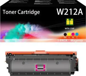 W212A Toner Cartridges (with Chip) Replacement for HP Color Enterprise M554dn M555dn M555x MFP M578c M578z MFP M578dn M578f Printer Magenta