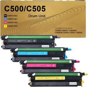 C500 C505 Drum Unit Compatible with Xerox 108R01484 108R01481 108R01482 108R01483 Drum Cartridge for Xerox Versalink C500 C505 C500DN C500N C505S C505X Printers(4-Pack)