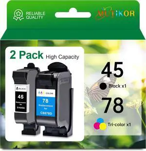 Remanufactured 45 78 Ink Cartridge Replacement for HP 78 45 Ink Cartridges Combo Pack for HP Copier 110 120 140 145 150 155 160 170 Printer, 78 45 Ink 2 Pack